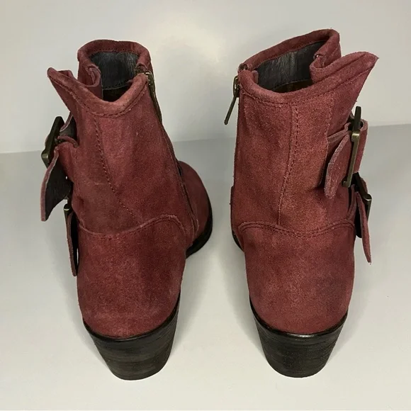 Seychelles Weekenders Castanets Boots Women's 8 Burgundy Suede Ankle Booties‎ - Picture 3 of 9